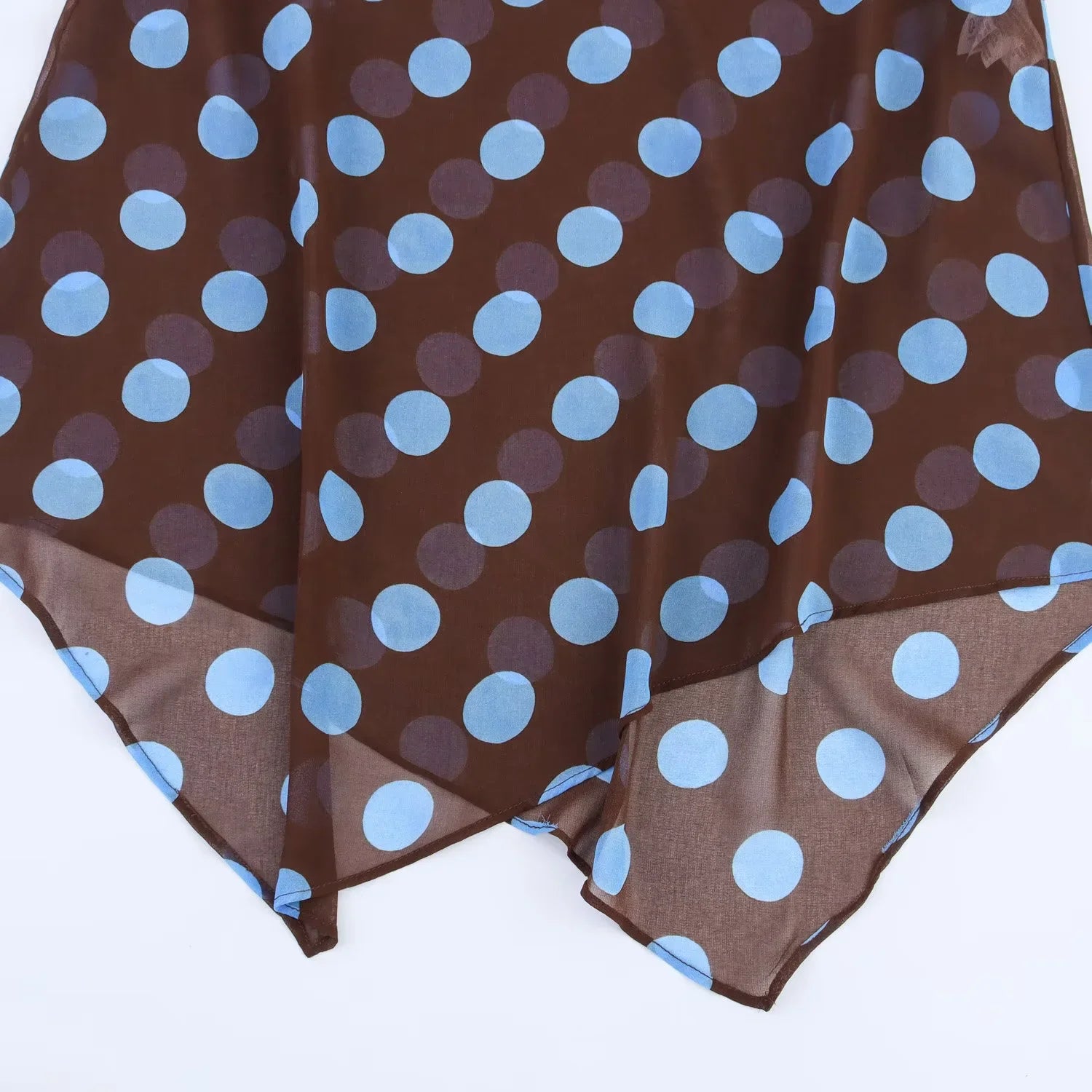 TRAF Faldas Midi Estampadas de Lunares Conjuntos de Dos Piezas para Mujer Trajes Chic de Top Halter con Pañuelo de Verano Conjuntos de 2 Piezas para Mujer de Playa