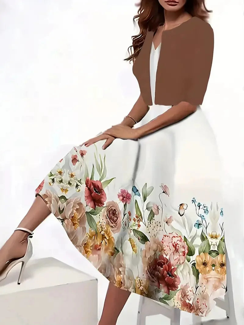 Floral Two-Piece Dress Set