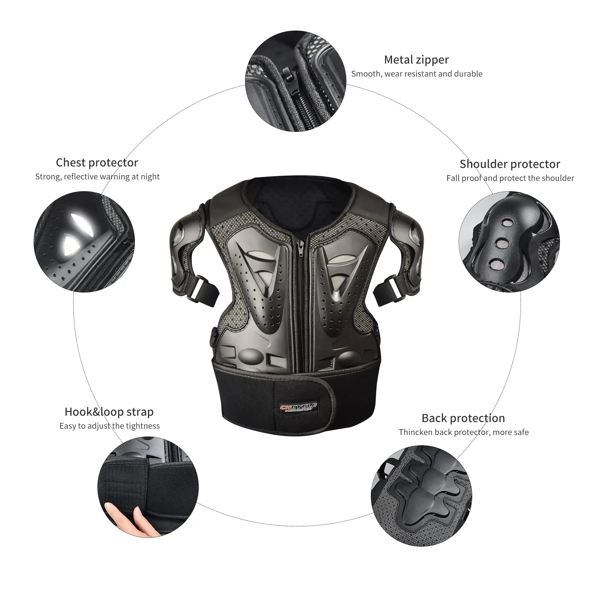 Kids Motorcycle Armor Suit Dirt Bike Gear Chest Protector Motocross for Kids Chest Protective Gear with Elbow Knee Pads Guards
