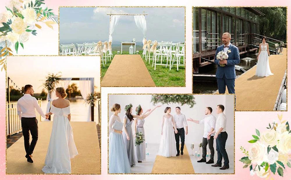 1 stk. bryllupsløper i jute, rustikk burlap-bordløper med frynsete kanter, teppe til bryllupsfest, utdrikningslagdekor