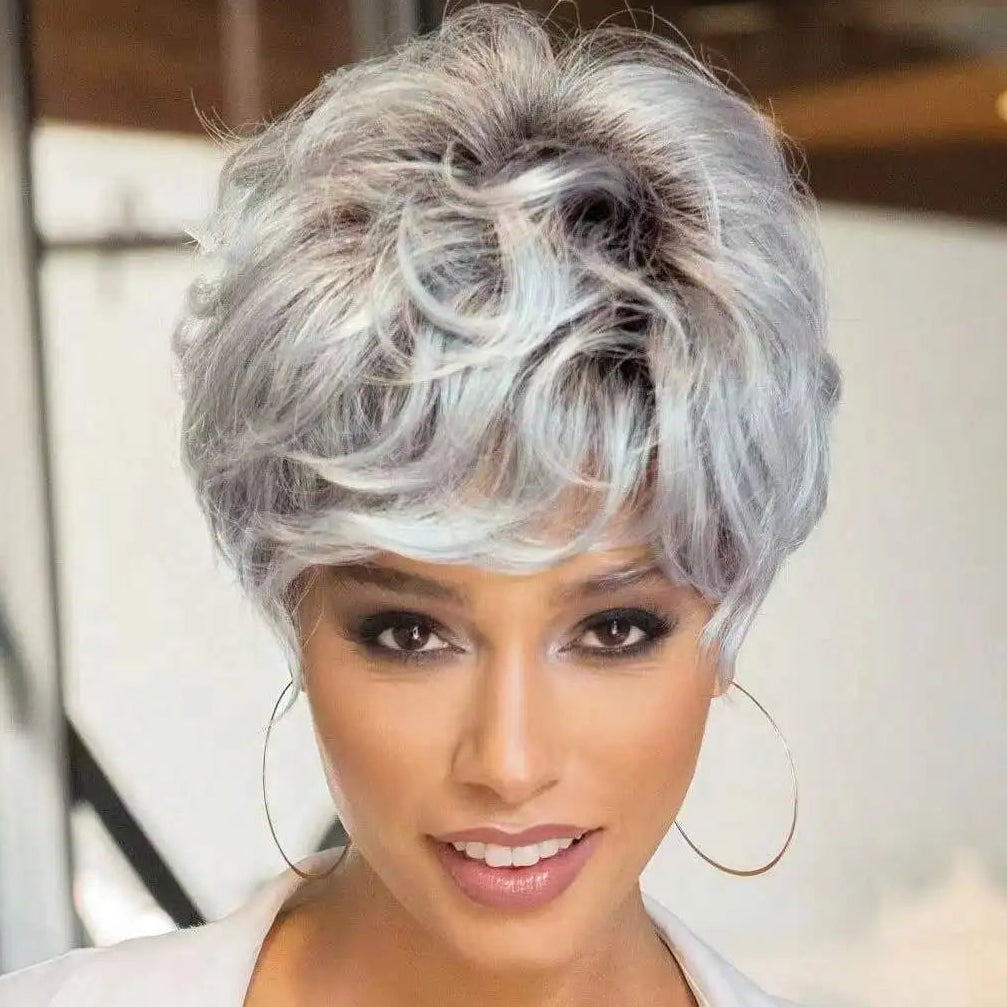 Short Grey Pixie Wig