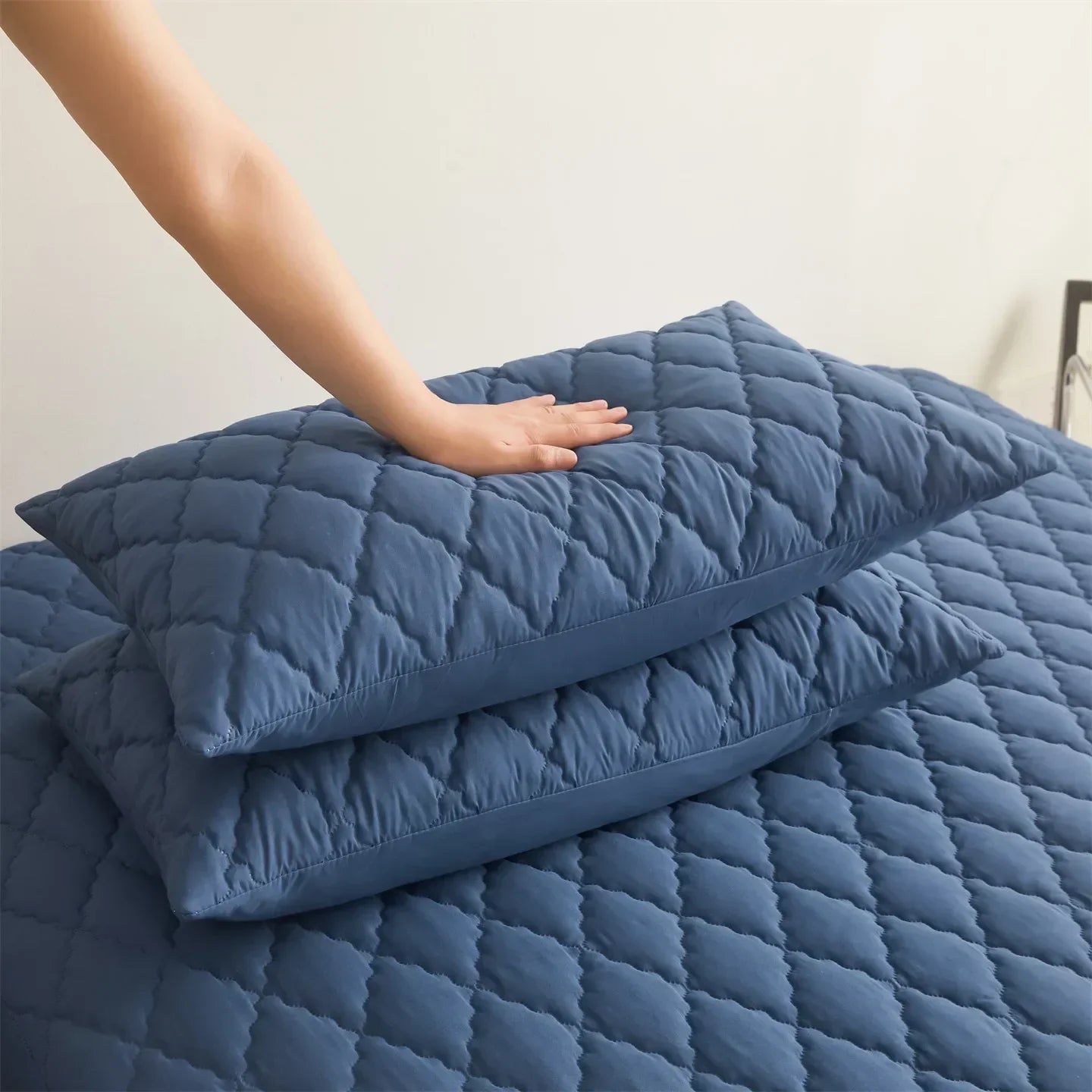 2 fundas de almohada impermeables con solapa, suaves y transpirables, para protección de cama 50x75cm, Gris / Azul / Verde / Rojo