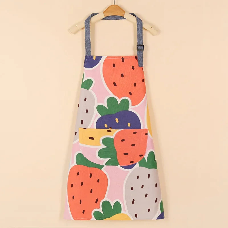 1 ud. Delantal de moda de tela de algodón, impermeable, engrosado, resistente a la suciedad, delantal de cocina y ropa de trabajo para el hogar, ropa de trabajo de jardinería