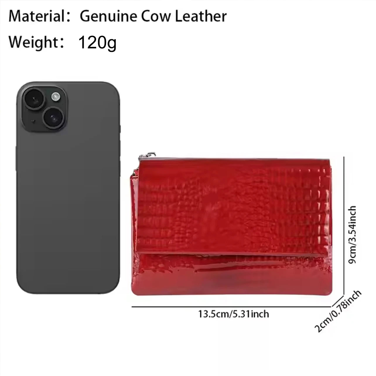 Luxury Women's Patent Leather Wallet Euro-American Style Coin Purse Designer Cowhide Crocodile Pattern Compact High Quality