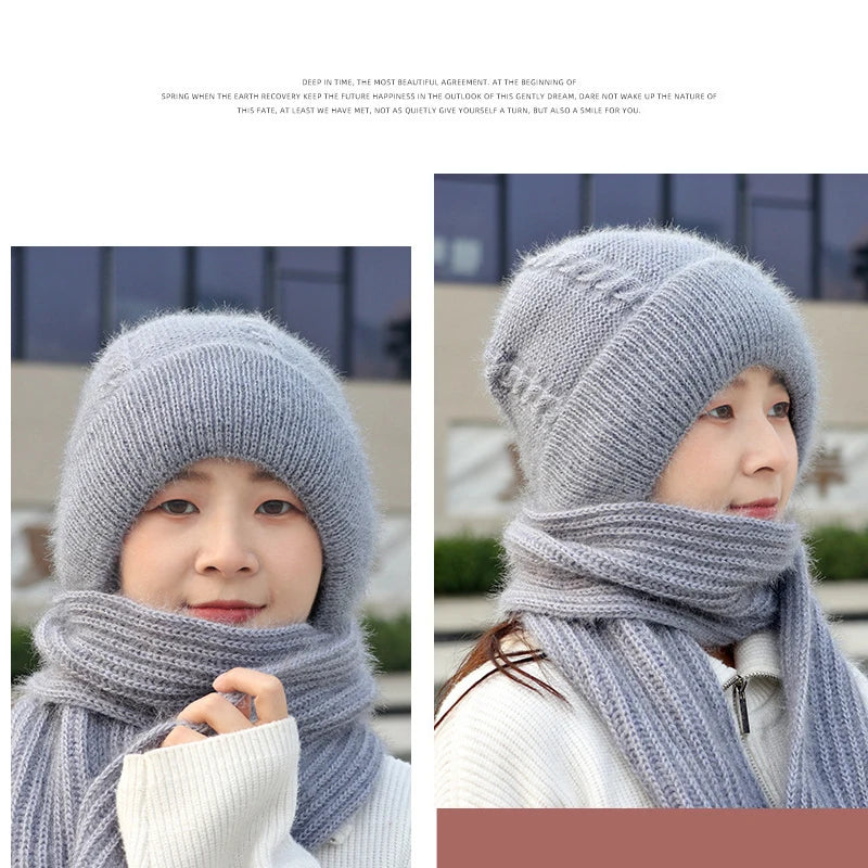 Bonnet coupe-vent avec protection auditive intégrée, bonnet tricoté épais et chaud, bonnet tricoté tendance pour femme, idéal pour l'hiver