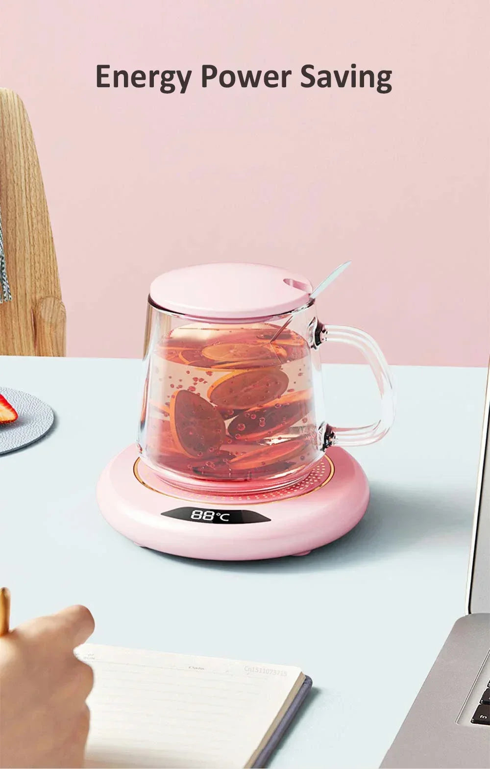 Calentador de Tazas Calentador Eléctrico de Tazas USB para Café Leche Té Almohadilla Calefactora de Agua Posavasos Termostáticos Calentador de Tazas para Hogar Oficina