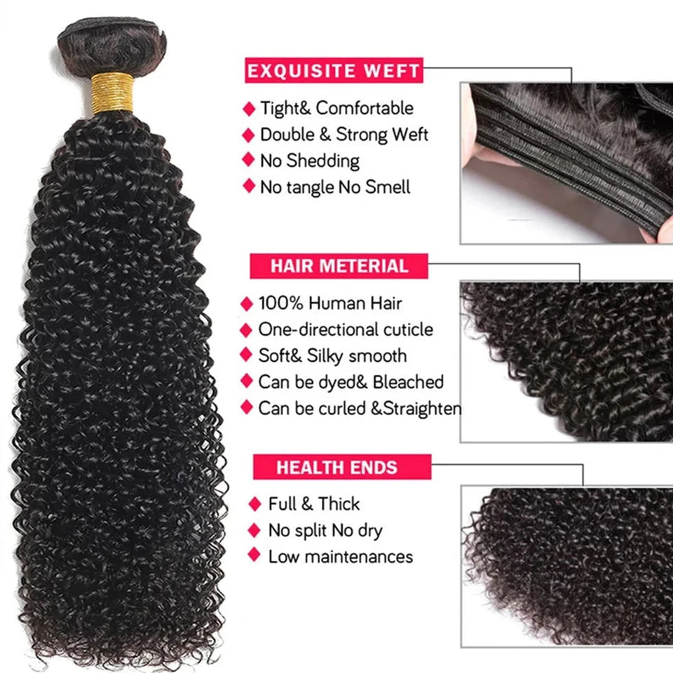 Paquets de cheveux humains bouclés crépus péruviens en gros 1/3/4 pièces extensions de cheveux naturels postiche femme paquets de cheveux humains Remy