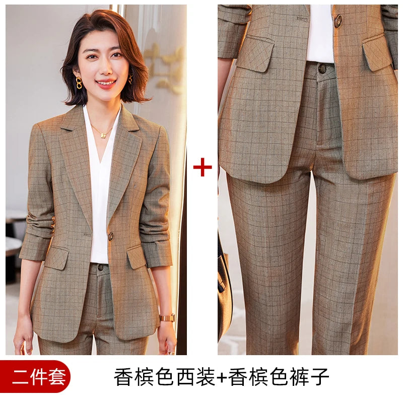 AIyssa - Profesjonell drakt for kvinner, høst- og vinterklær, nye bukser av høy kvalitet, showtid, øker temperamentet