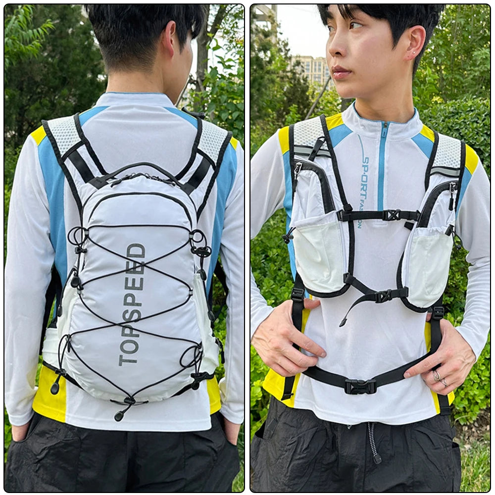 Mochila de Senderismo Ligera para Hombre y Mujer, Mochila de Viaje para Acampar al Aire Libre con Sistema de Hidratación, Equipo para Ciclismo y Correr