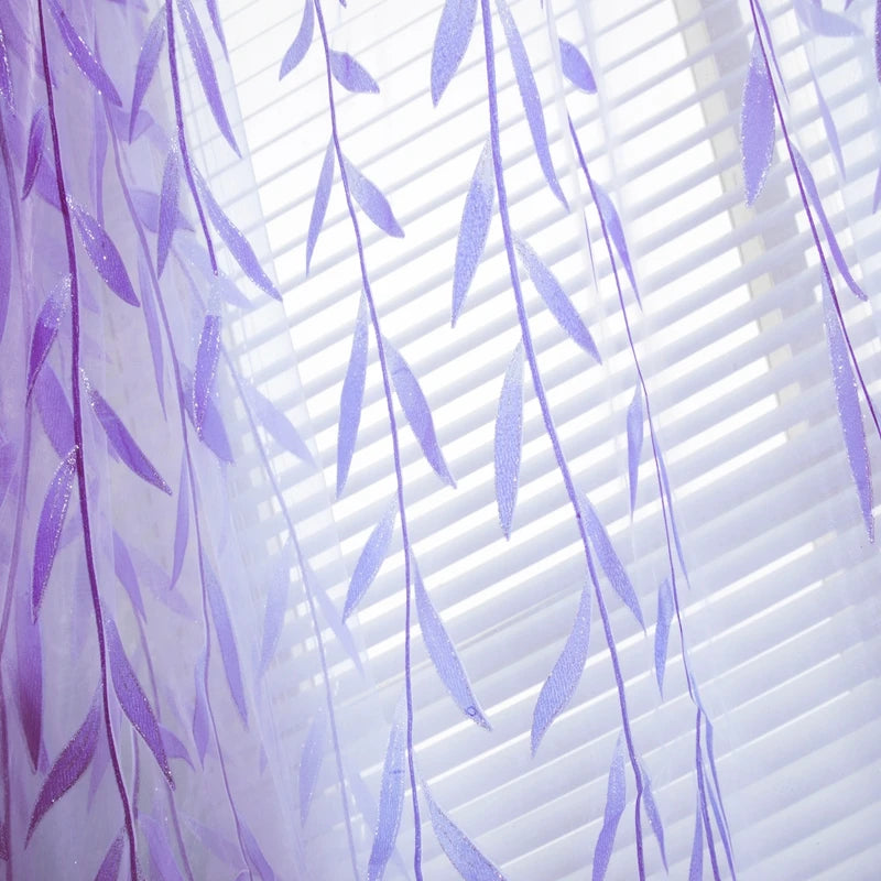 Fashion Chic House Room Living Room Bedroom Door Window Decoration Curtains Yarn Curtains Willow Pattern Upscale Jacquard