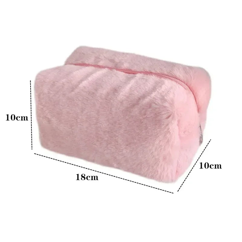 Bolsas de Maquillaje de Piel Sintética para Mujer, Estuche de Maquillaje de Viaje Suave, Organizador de Cosméticos, Estuche de Maquillaje para Señoritas, Niñas, Neceseres, 1 Unidad, Bolsos Sólidos