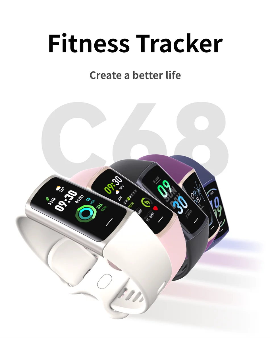 Pulsera inteligente deportiva rastreador de actividad para hombre y mujer banda impermeable conectado al teléfono rastreador de hombres reloj inteligente para Android iOS