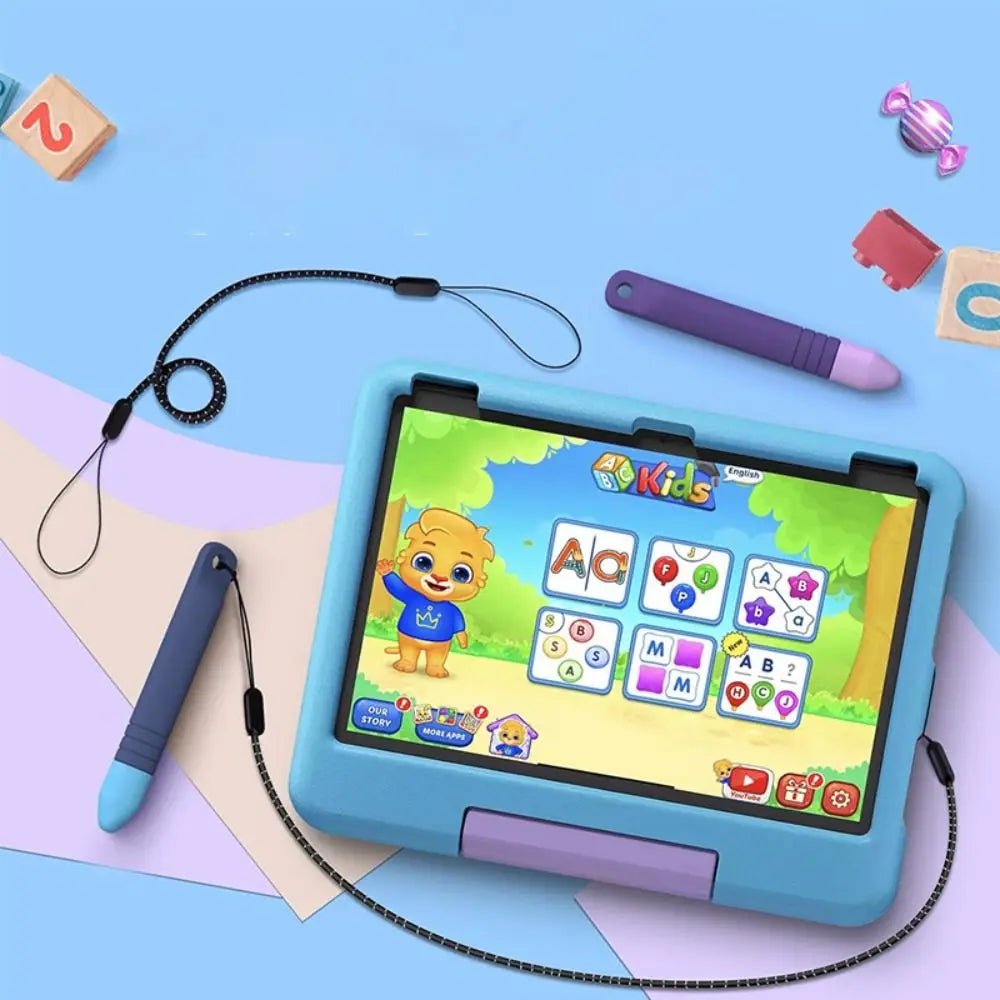 Anti-Rolling Kid-Friendly Stylus Pens New Touch Screens Kids Tablet Stylus Pens with Anti-lost Tether Silicone Capacitive Pen