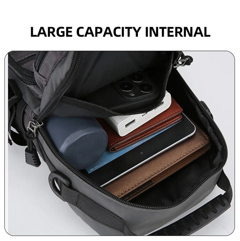 Sac de poitrine de randonnée, sac à dos de voyage multifonctionnel Molle, sac à main léger, pochette pour équipement d'escalade de cyclisme en plein air, grand sac amusant