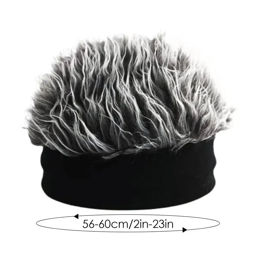 Gorro de pelo sintético corto para hombre, gorro de hip hop, gorro de calavera, peluca de tupé, gorro de pelo falso con púas, pelucas, diadema corta de melón, gorro