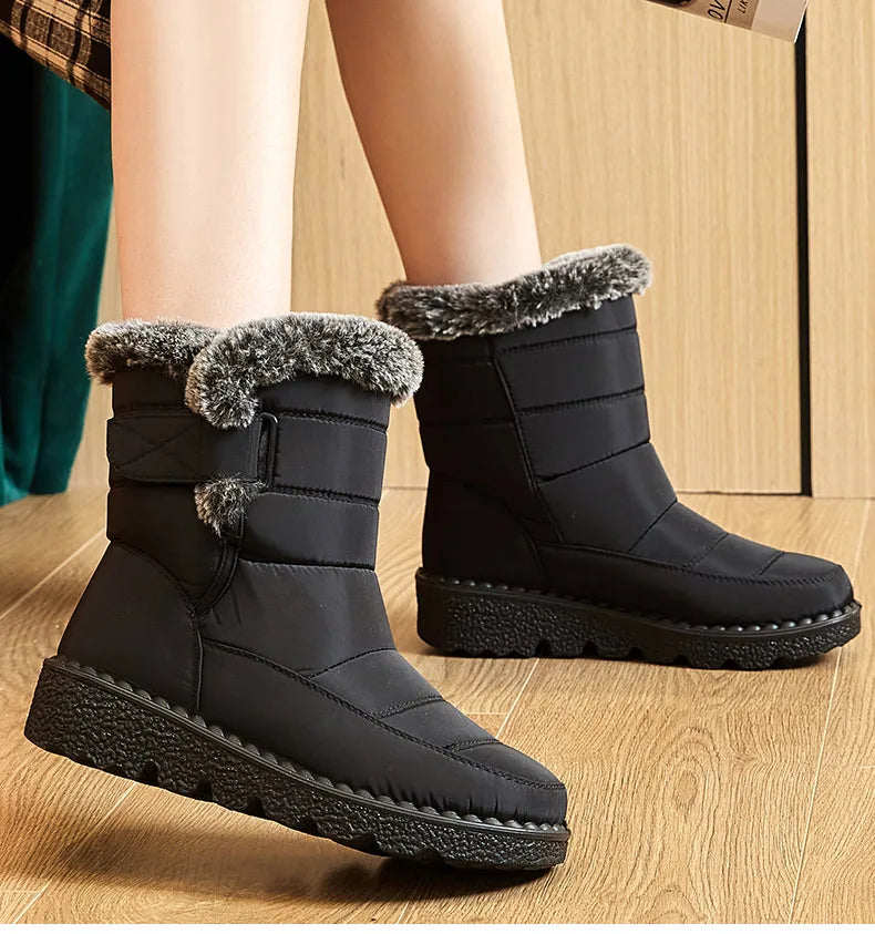 Women's Boots Trend Winter Shoes For Woman Winter Boots Ankle Low Heels Botas Mujer Waterproof Snow Boots With Fur Shoes