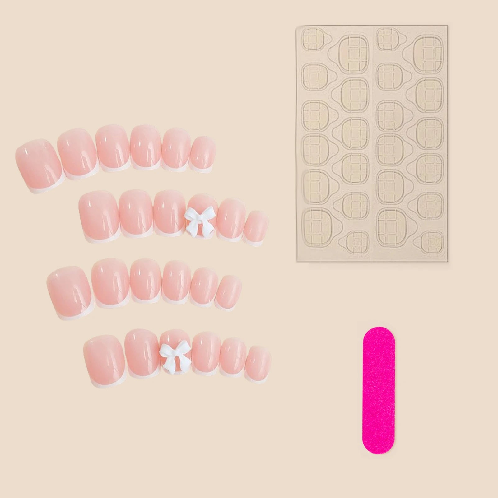 Uñas postizas de punta francesa, larga duración, elegantes, manicura artística para la vida diaria y uso cotidiano