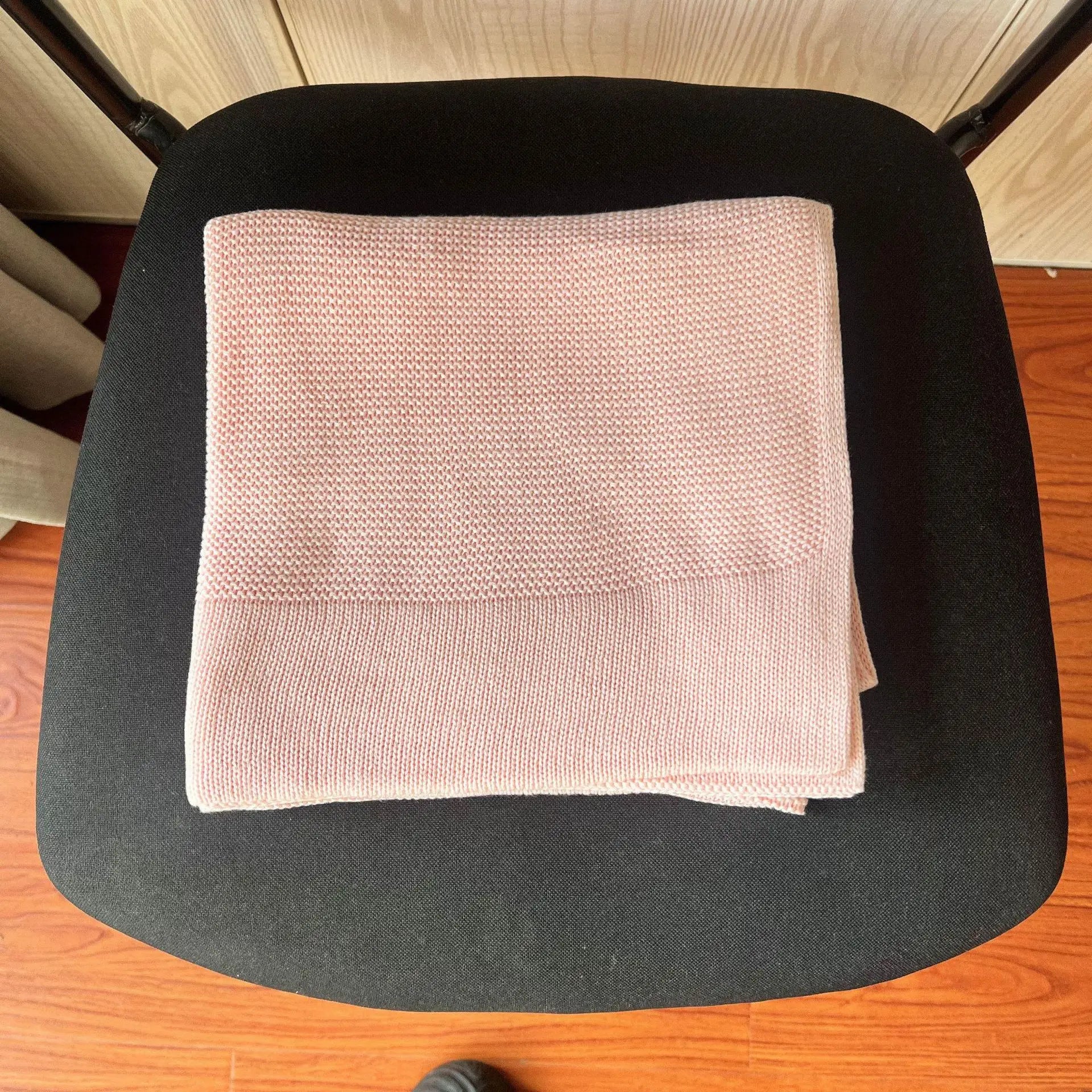 Manta de punto para bebé recién nacido, colcha de cama para niños, color sólido, algodón puro suave, para envolver bebés