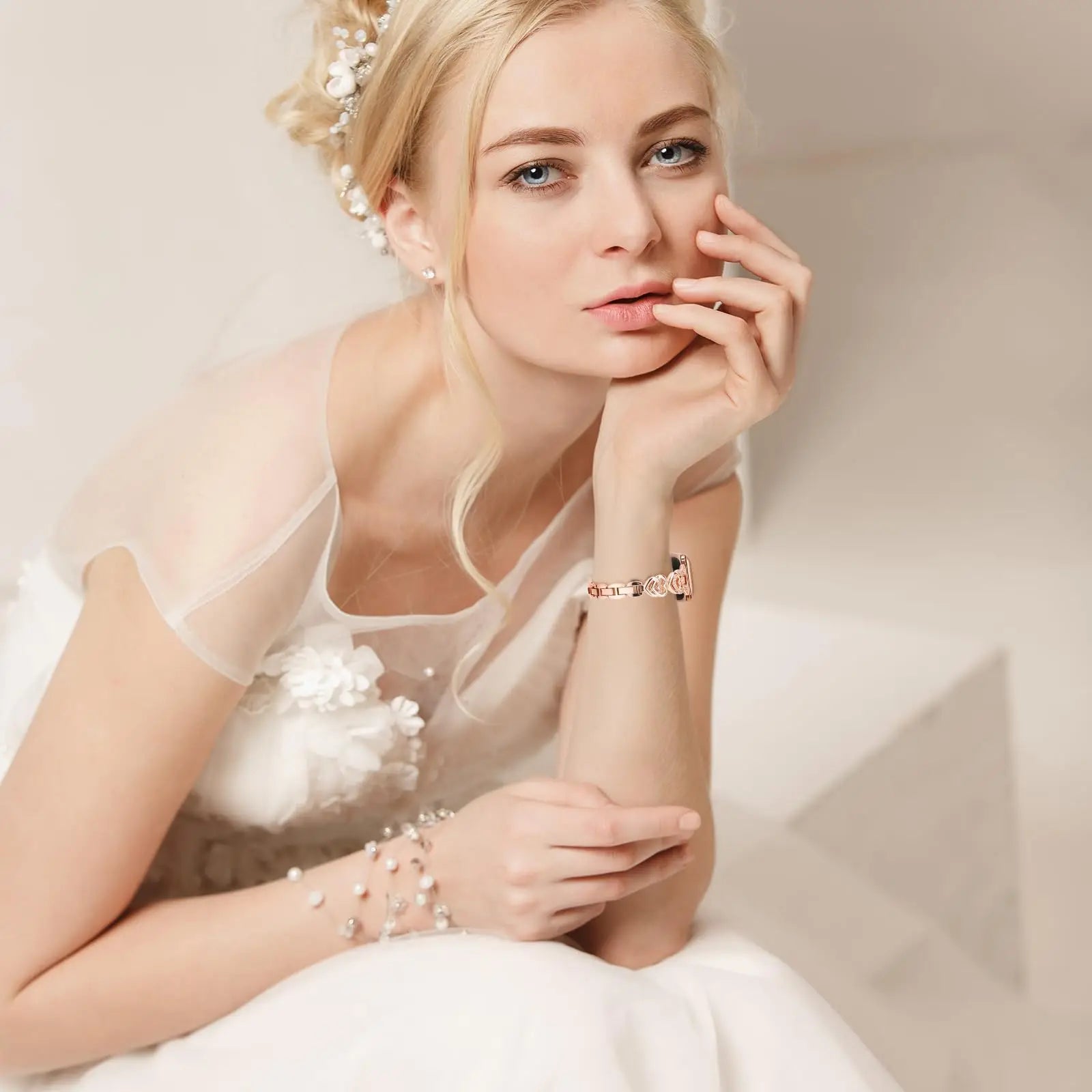 Diamanthjerterem til Apple Watch-rem 40 mm 44 mm 38 mm 45 mm 41 mm 49 mm 42 mm metalllenke iWatch-serien SE 7 6 3 5 Ultra 2 8 9