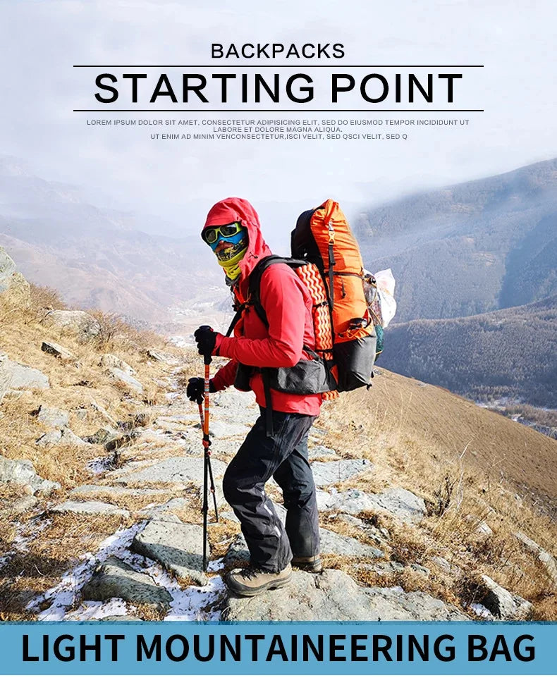Sac à dos de randonnée léger et imperméable 3F UL Gear 40 + 16 L, pour camping, voyage, escalade, trekking, avec sangle réglable
