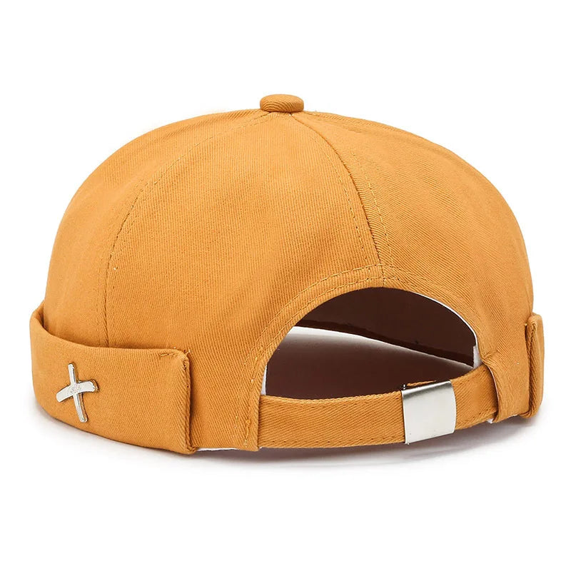 Gorro de punto vintage con bordado de palma para hombre, gorro docker, gorro de propietario de primavera, gorro sin ala unisex de Hip Hop, gorros ajustables