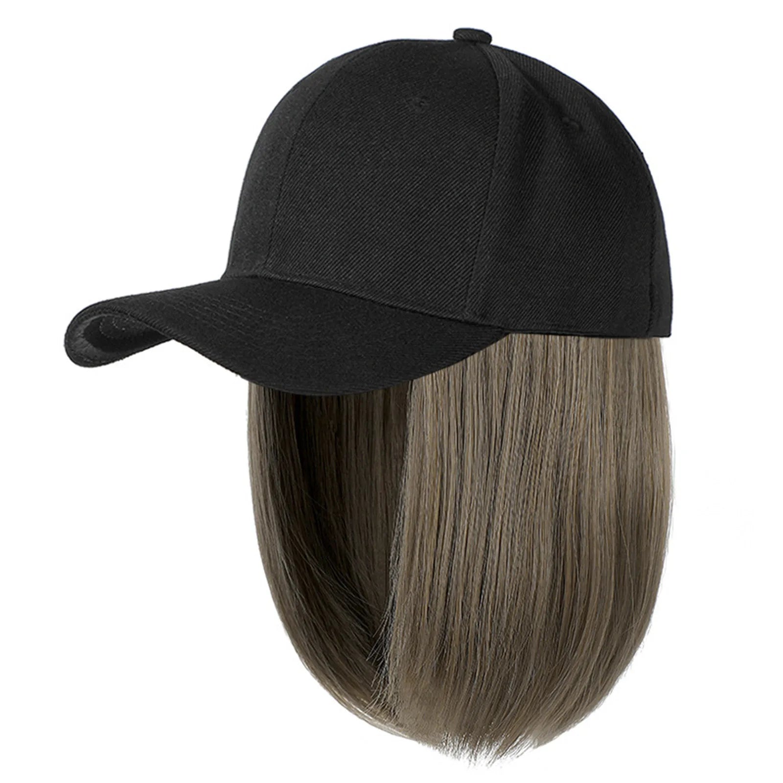 Peluca de gorra de béisbol sintética