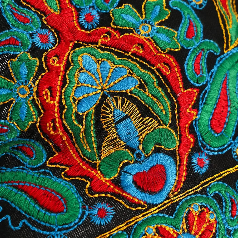 Fashion Embroidery Flowers Bandanas Mexican Style Ethnic Turban Hats Vintage Breathable Hair Cover Cap for Women