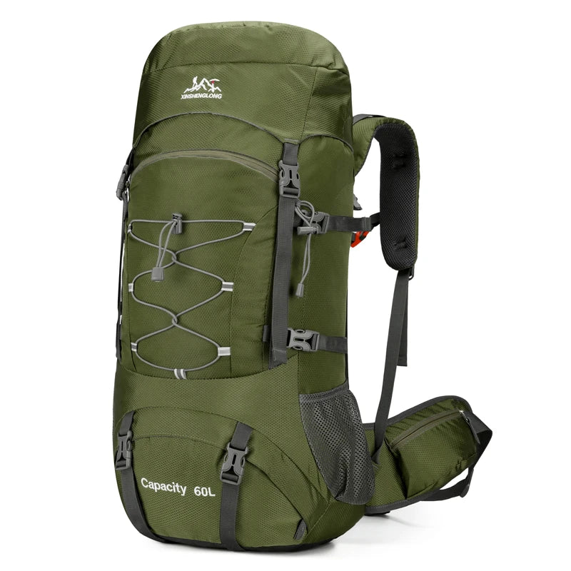 Mochila de senderismo, bolsa de camping, montañismo con funda impermeable para lluvia, mochila de día para hombres y mujeres, mochila de viaje al aire libre, pesca