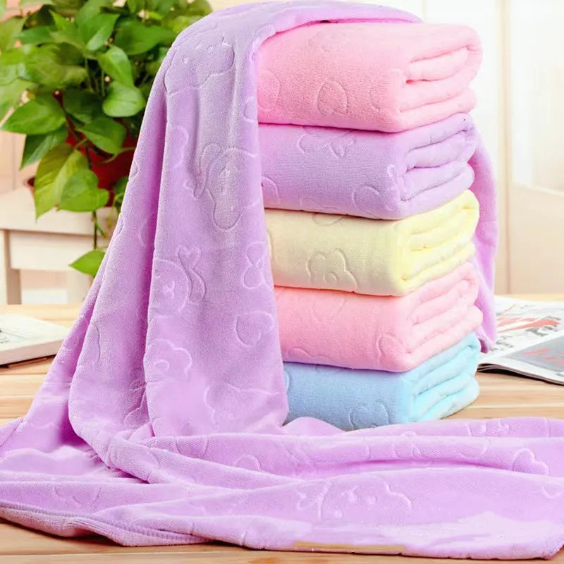 Soft Embossed Bear Towels