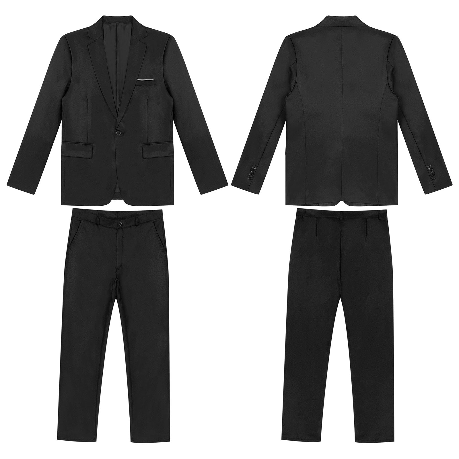 Traje de hombre de caballero de 2 piezas, uniforme formal, chaqueta de blazer de manga larga con solapa y pantalón, trajes para reuniones de oficina, negocios y fiestas de boda