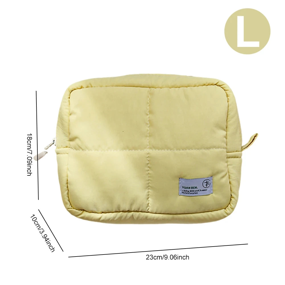 Bolso de maquillaje acolchado para mujer, neceser de maquillaje, bolso estético para cosméticos, neceser de cosméticos impermeable acolchado, bolso de viaje para exteriores