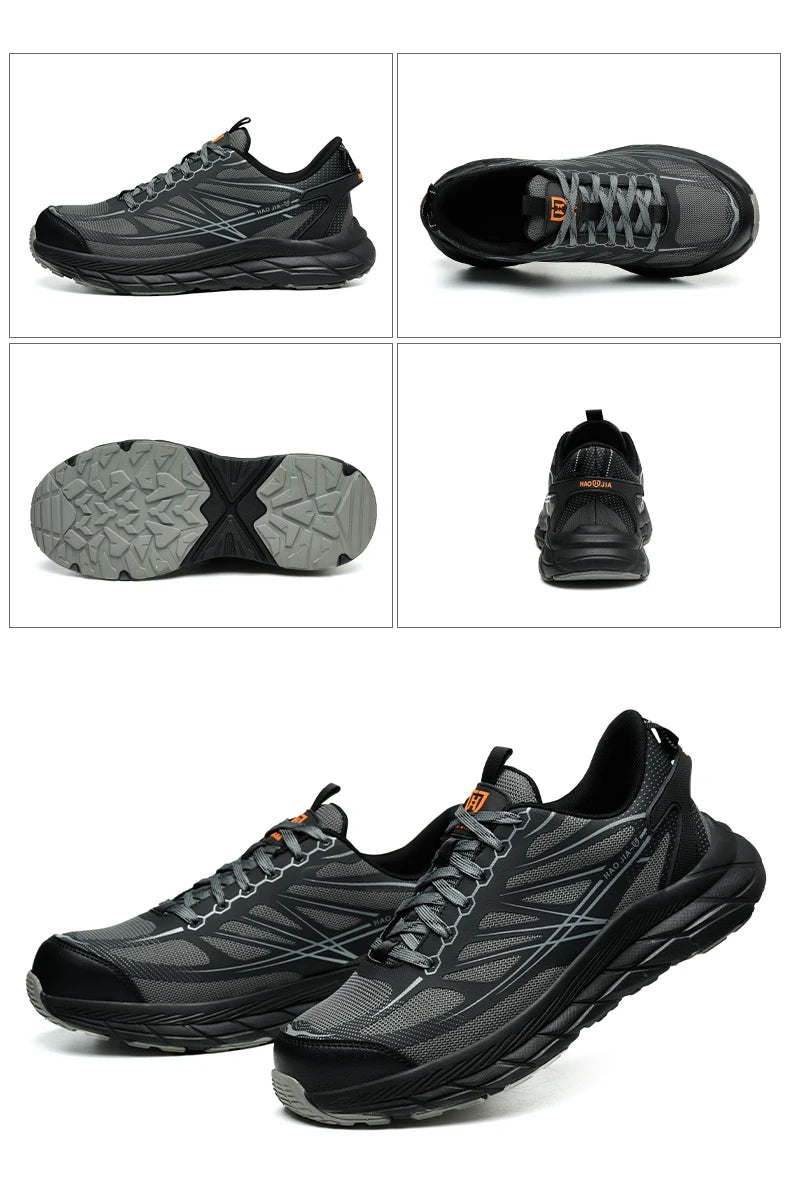 Zapatillas de trabajo ligeras con puntera de acero, calzado de seguridad para hombre, anticolisión, antipunzón, indestructible, transpirable