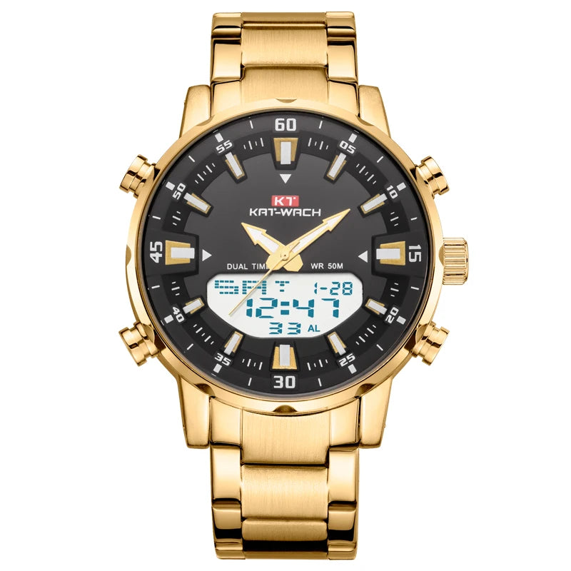 Reloj de pulsera KAT-WACH para hombre, de cuarzo, de lujo, de alta calidad, original, digital, resistente al agua, 2024