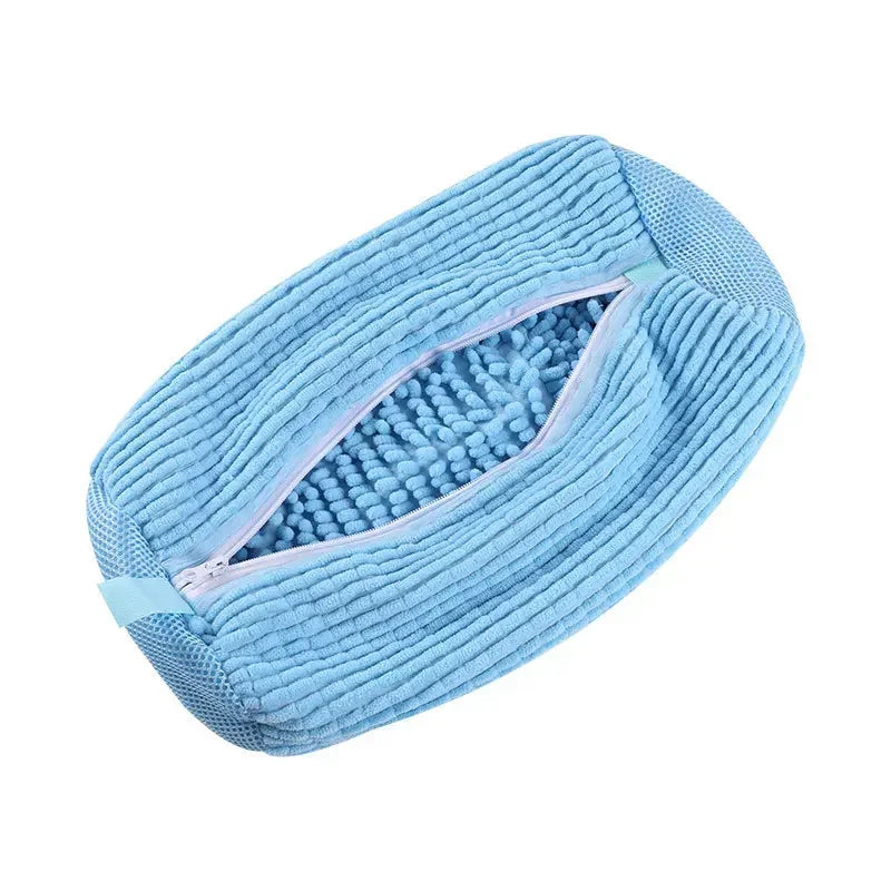 Bolsa de lavado de zapatos de 2/1 unidad, bolsas de lavadora con cremallera para lavar la ropa, bolsas de limpieza de zapatos, fibras esponjosas para lavar zapatillas