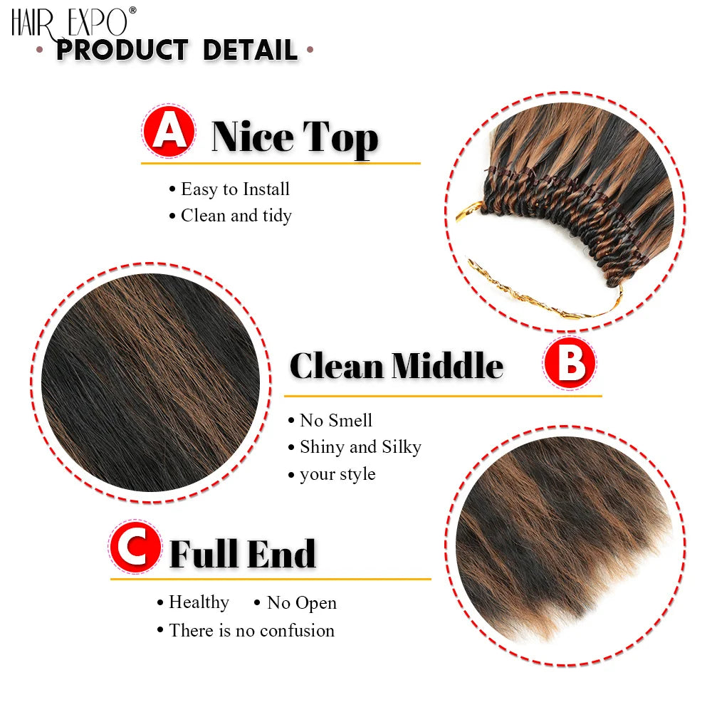 22Inch Synthetic Yaki Straight Crochet Hair Afro Kinky Straight Fake Hair Extensions Ombre Braiding Hair Bundles Hair Expo City