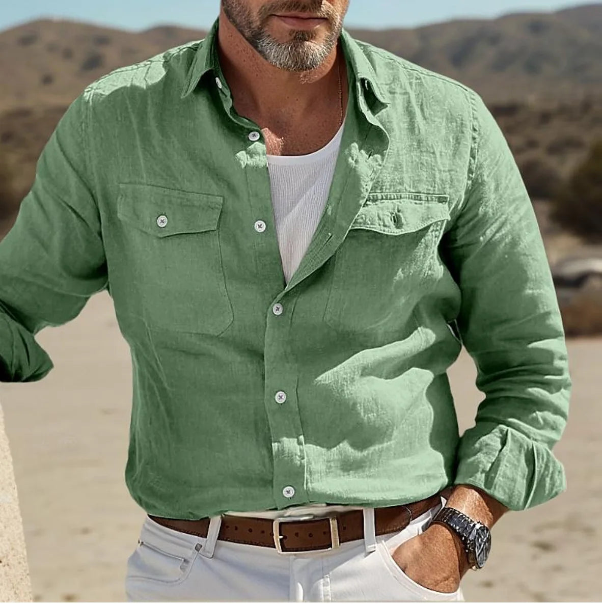 Camisas de hombre Camisas para hombre Camisa de hombre Camisa de lino Camisas Camisa de lino de hombre Camisa de hombre Hombre de negocios Camisas de mezclilla de caballero
