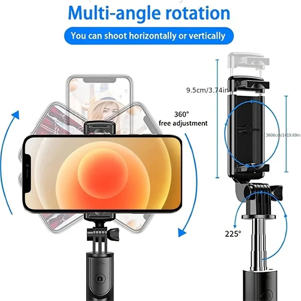 BSLIUFANG Selfie Stick Tripod Extendable Wireless Bluetooth Remote Portable Smartphone Stand Mount For iOS Android Phone