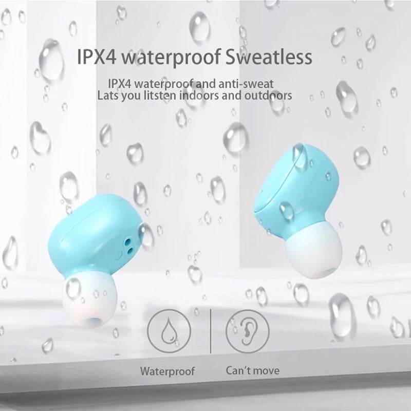 Casque Bluetooth sans fil TWS, casque stéréo, écouteurs sport, microphone avec boîtier de charge, smartphone