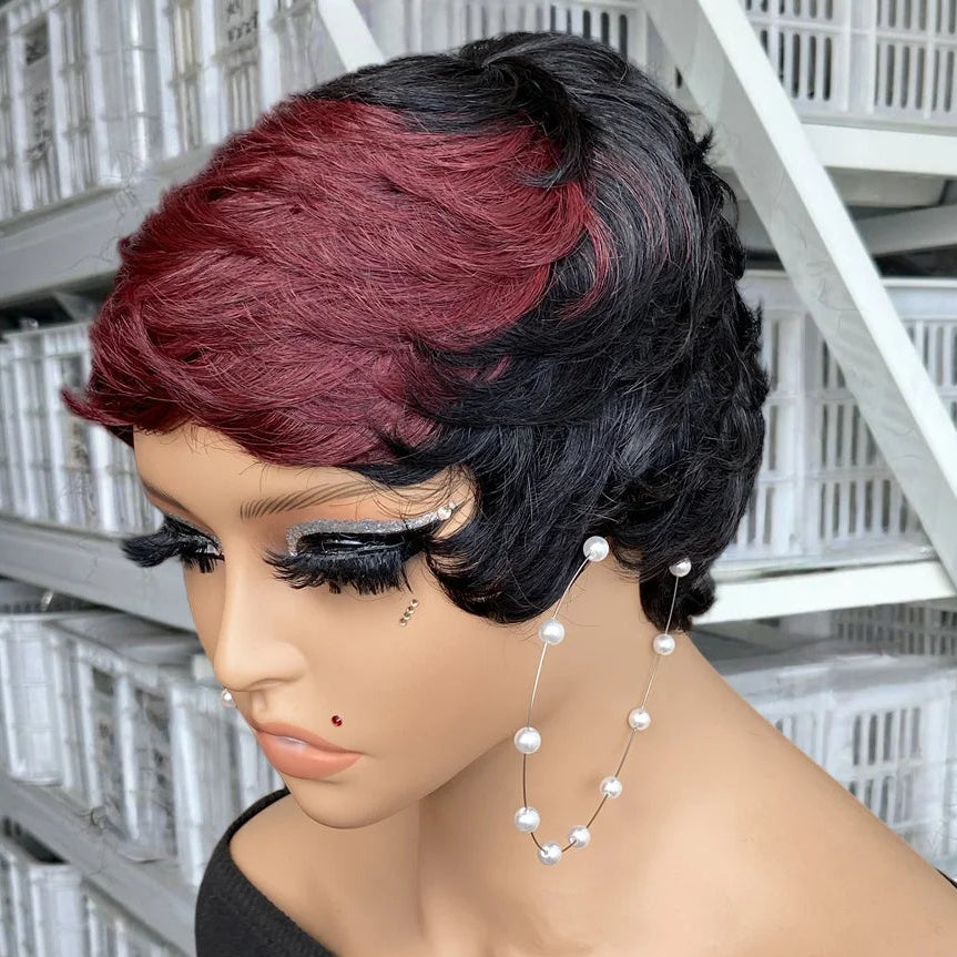 Ombre Curly Pixie Wig