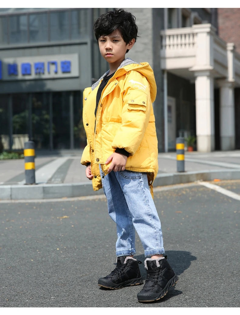Waterproof Winter Children Snow Boots Warm Outdoor Shoes Boy Girl Short Boots Fashion Comfortable Non-Slip Sneakers Kids Boots