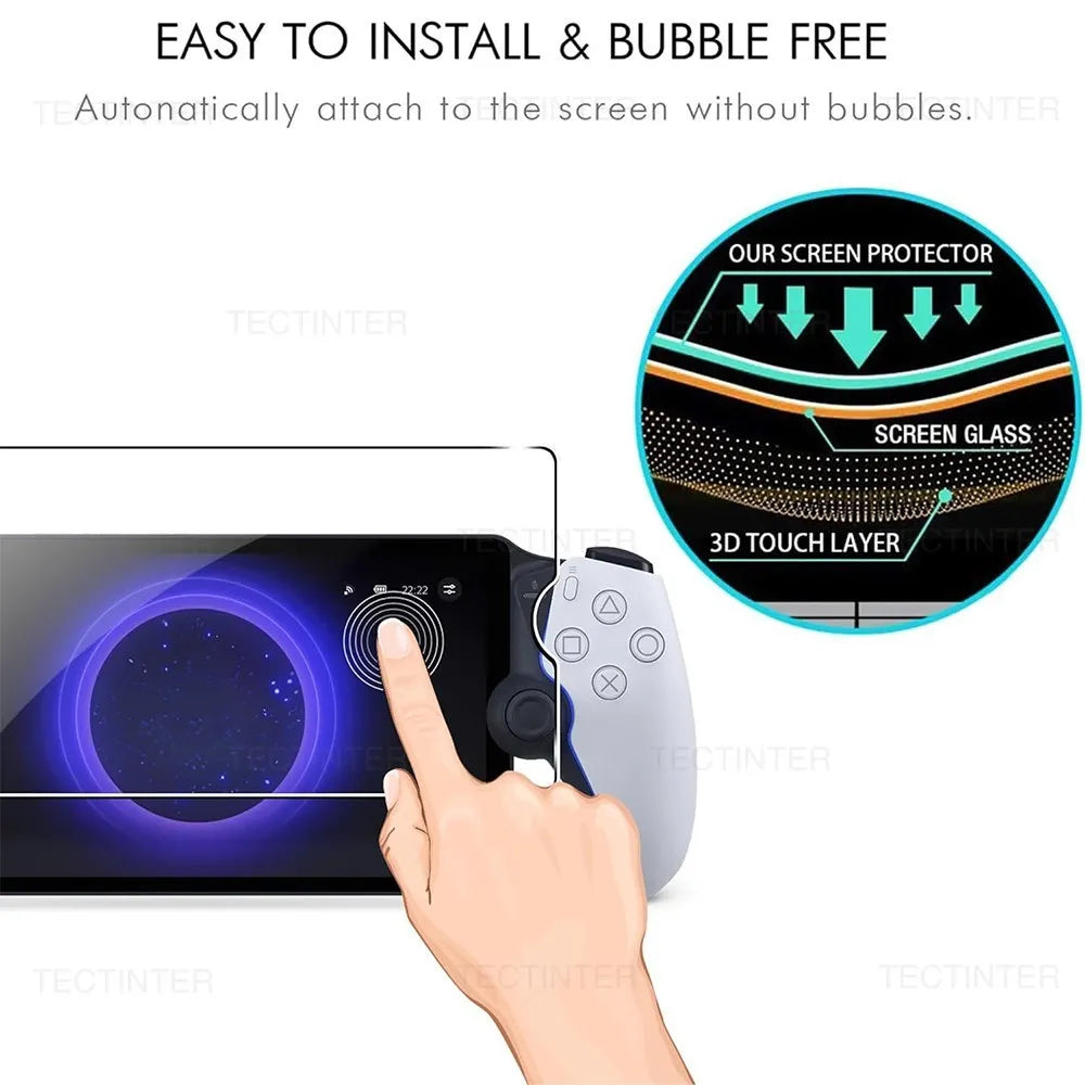 Lot de 2 films de protection d'écran en verre trempé pour console PlayStation PS5 Portal, anti-rayures, accessoires de jeu