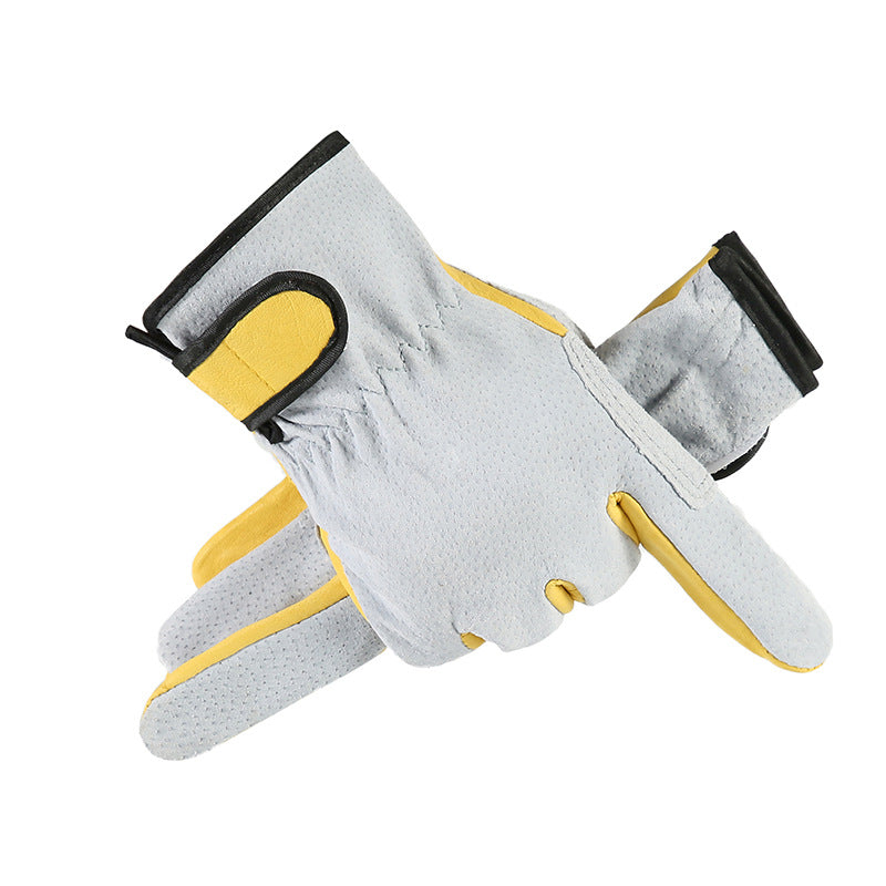 Guantes de trabajo Guantes de cuero para soldar Protección de seguridad para jardinería deportes motocicleta Conducción Resistentes al desgaste Aislamiento térmico