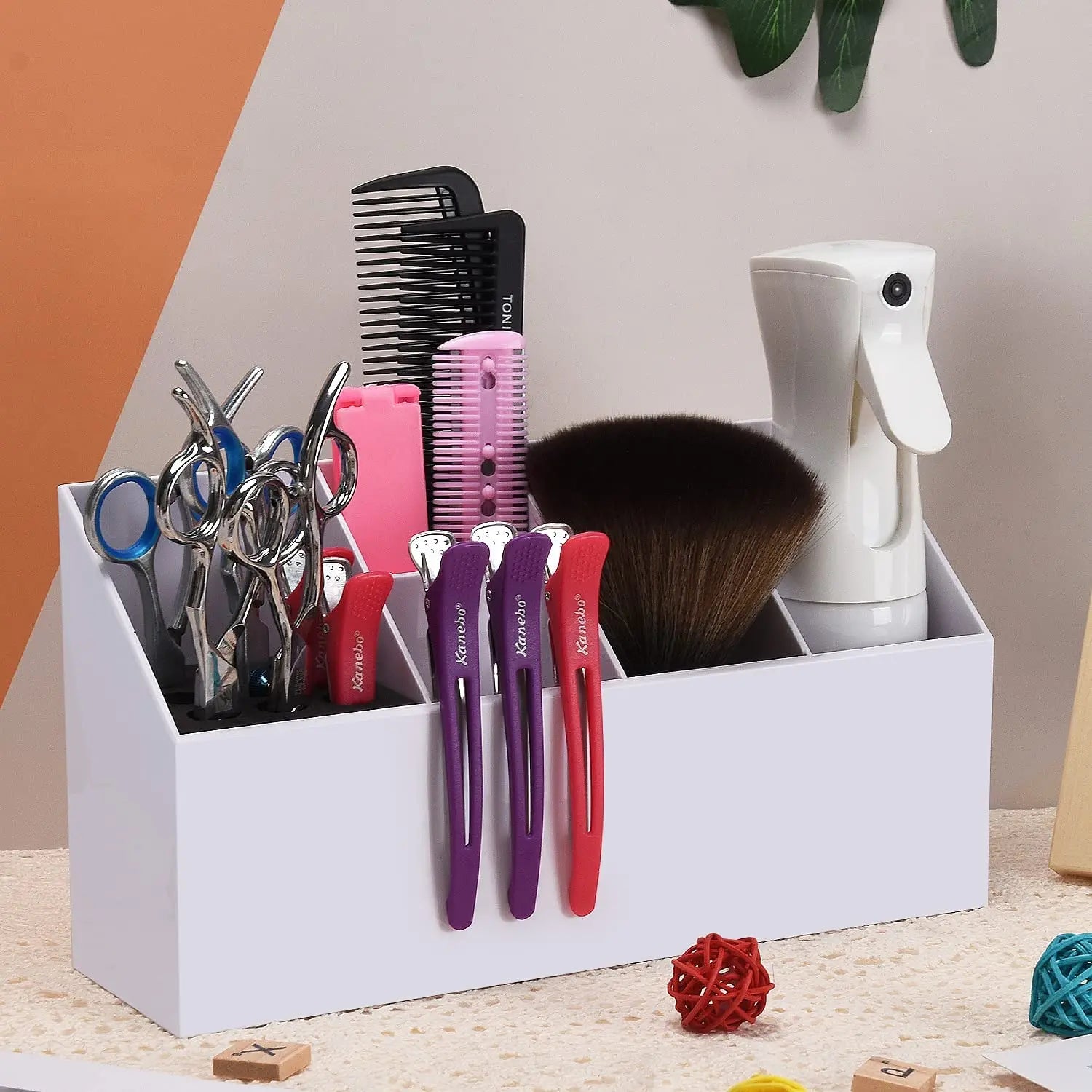 Caja de almacenamiento de herramientas para peluquería, multifunción, para peines, pinzas, botellas, soporte para tijeras de peluquería, organizador de herramientas de barbero