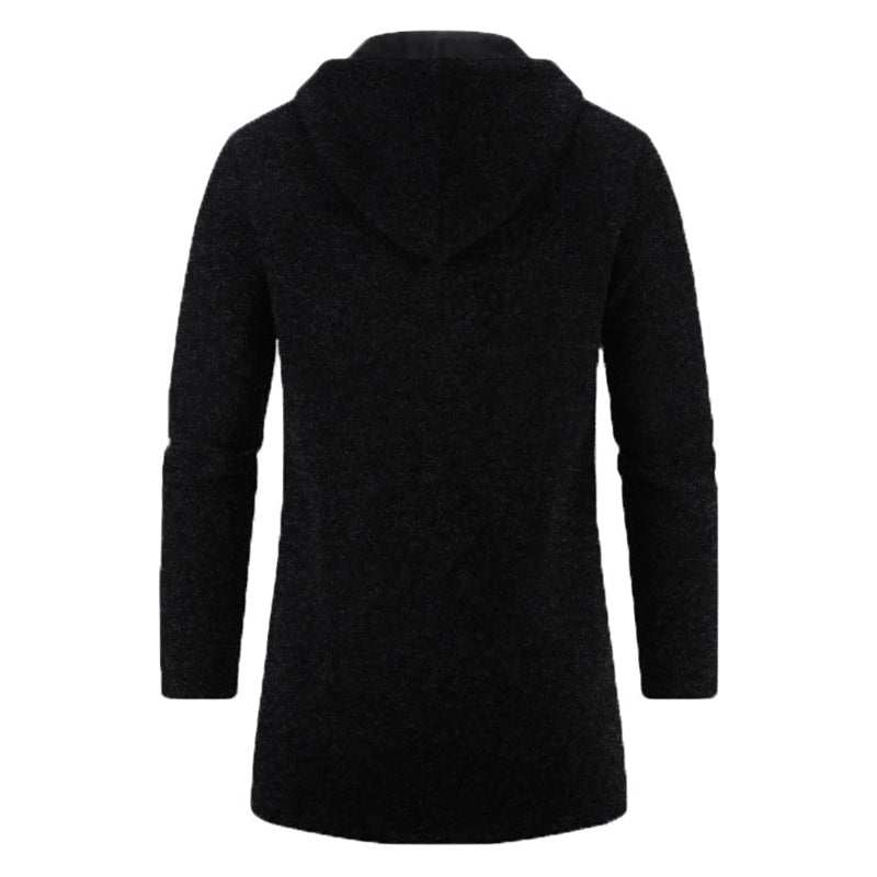 Sudaderas para hombre - Sudaderas con capucha de manga larga para hombre - Sudadera con capucha y cremallera para hombre - Abrigo de invierno oversize para hombre - Suéter negro