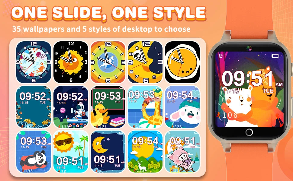 Montre intelligente de jeux pour enfants de 5 à 12 ans, cadeaux pour enfants avec 26 jeux amusants, prise de photos, lecteur de musique, podomètre, lampe de poche, etc.