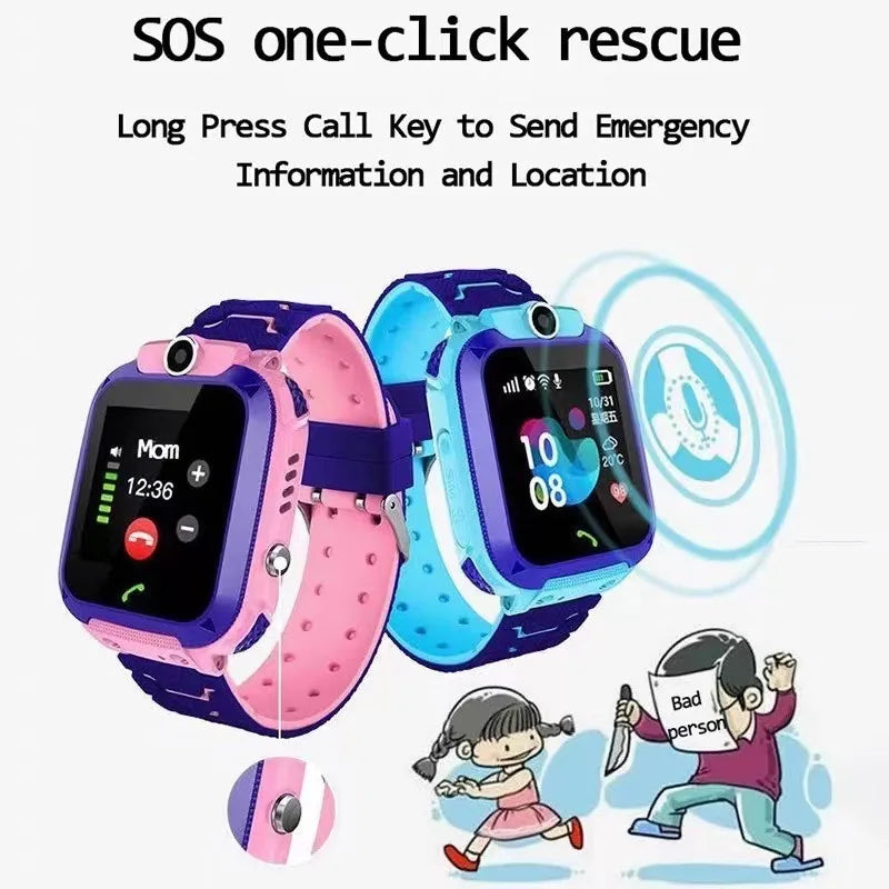 Montre connectée 4G pour enfants, mini téléphone avec appels, SOS, appareil photo, 3 styles de montres design, cadeau d'anniversaire ou de Noël pour filles et garçons