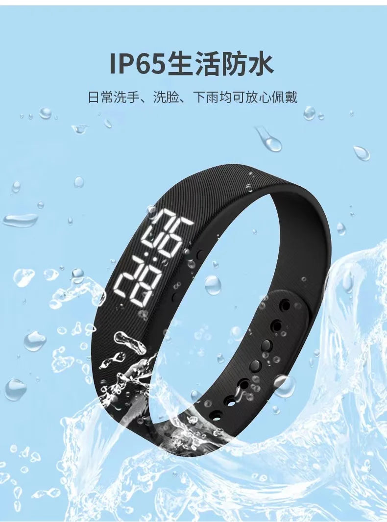 Reloj inteligente Pulsera deportiva Pulsera inteligente con despertador vibrador Pulsera podómetro para estudiantes hombres y mujeres