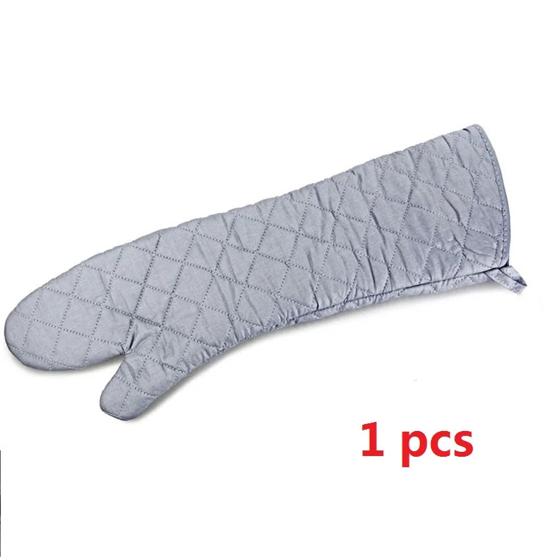 1-2pcs Guantes de horno Guantes de algodón largos para horno Guante para barbacoa Accesorios de cocina 58cm Guantes para hornear resistentes al calor y anti-calor Herramienta de cocina