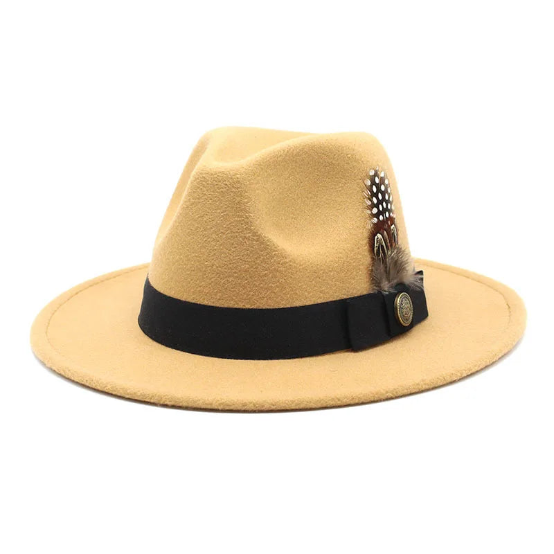 Sombrero Fedora Clásico de Plumas