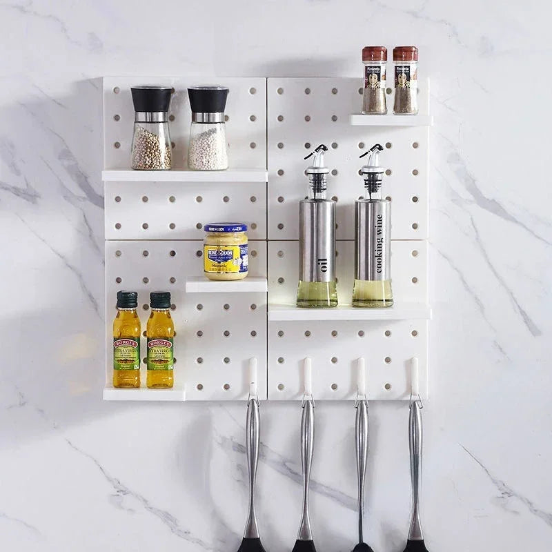 Estanterías de Pared para Decoración del Hogar, Tablero Perforado, Estante de Almacenamiento, Estantería de Cocina, Dormitorio, Estanterías Colgantes de Pared, Decoración de Pared
